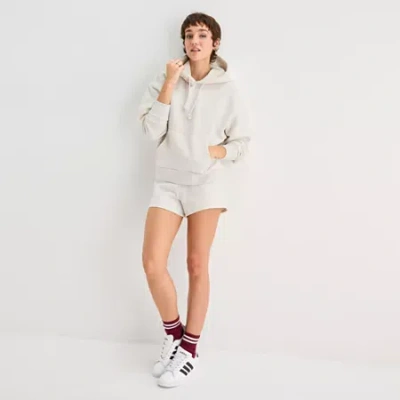 Arizona Womens Long Sleeve Fleece Active Hoodie In Gray