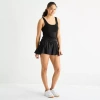 Arizona Womens Mid Rise Juniors Active Pull-on Short In Black