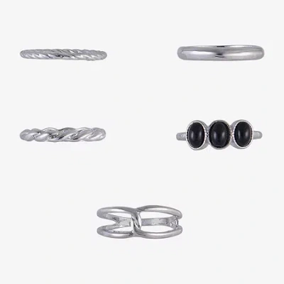 Arizona Womens Oval Ring Set In Metallic