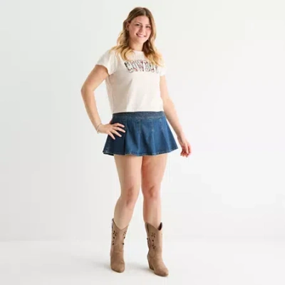 Arizona Womens Pleated Skirt In Blue