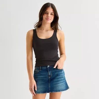 Arizona Womens Scoop Neck Sleeveless Tank Top In Pattern