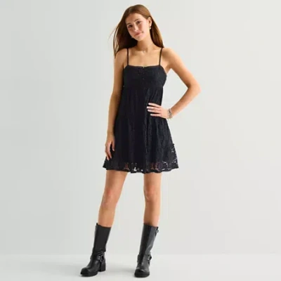 Arizona Womens Short Sleeve Juniors Babydoll Dress In Multi