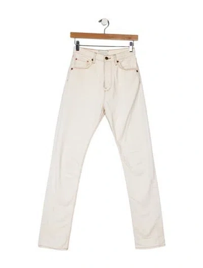 Pre-owned Arje High-rise Straight Leg Jeans In Neutral