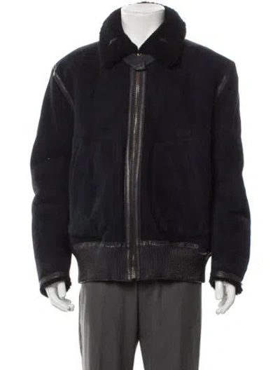 Pre-owned Arje Lamb Leather Jacket In Blue