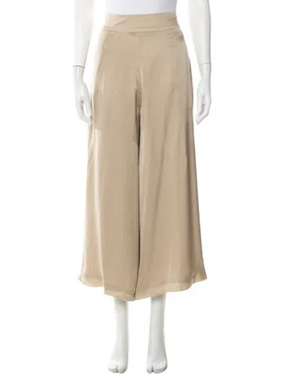 Pre-owned Arje Silk Wide Leg Pants In Neutrals