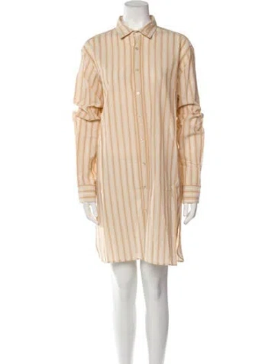Pre-owned Arje Striped Long Sleeve Tunic In Neutral