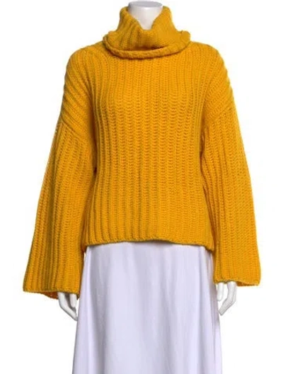 Pre-owned Arje Turtleneck Sweater In Yellow