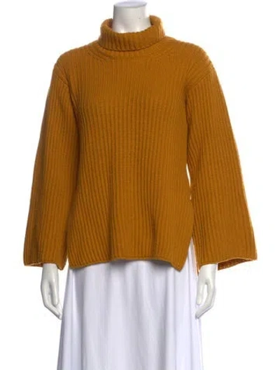 Pre-owned Arje Virgin Wool Turtleneck Sweater In Yellow