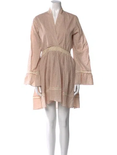 Pre-owned Arje V-neck Knee-length Dress In Red