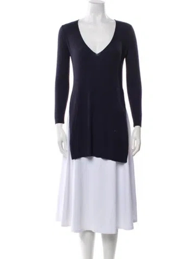 Pre-owned Arje Wool V-neck Sweater In Blue