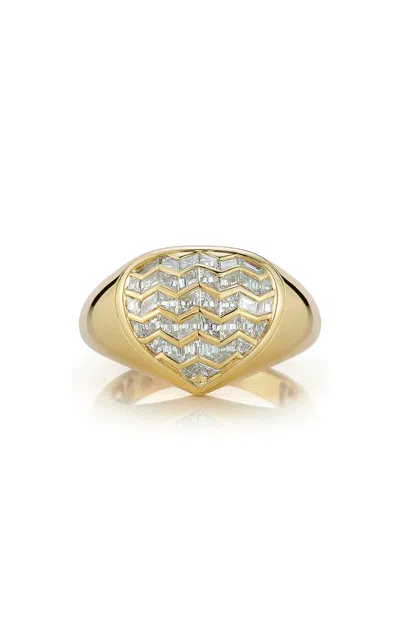 Ark 18k Yellow Gold Diamond Venus Shield Ring