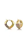 Ark 18k Yellow Gold Medium Bubble Shield Hoop Earrings In Feather