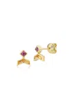 Ark 18k Yellow Gold Vibrations Baby Studs In Sunrise