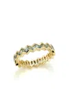 Ark 18k Yellow Gold Vibrations Eternity Stacking Band In Aquamarine