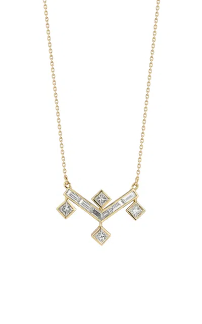 Ark 18k Yellow Gold Vibrations Single Drop Fringe Pendant Necklace In Dia