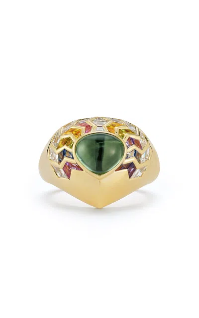 Ark 18k Yellow Gold Wishing Well Shield Ring In Feather