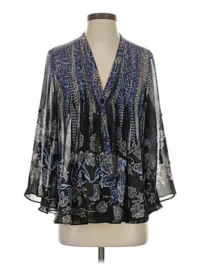 Pre-owned Ark & Co. 3/4 Sleeve Blouse In Blue