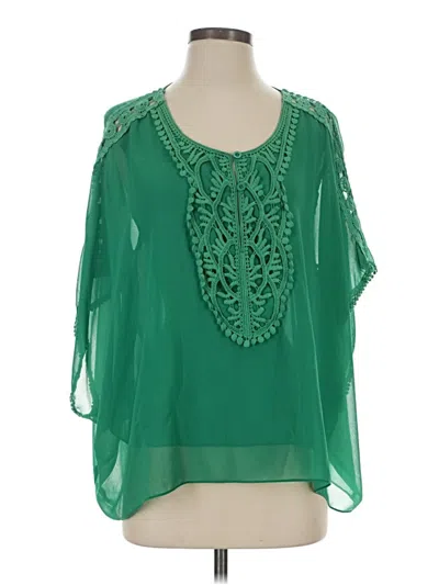 Pre-owned Ark & Co. 3/4 Sleeve Blouse In Green