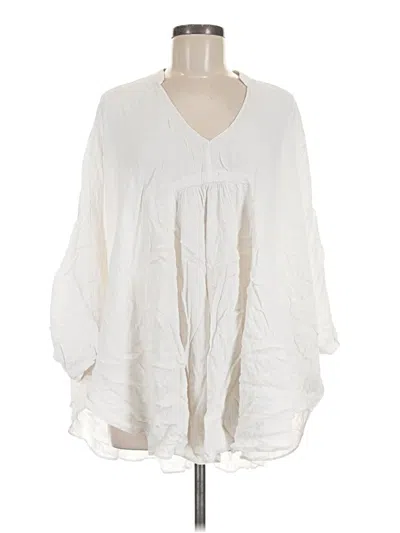 Pre-owned Ark & Co. 3/4 Sleeve Blouse In Ivory