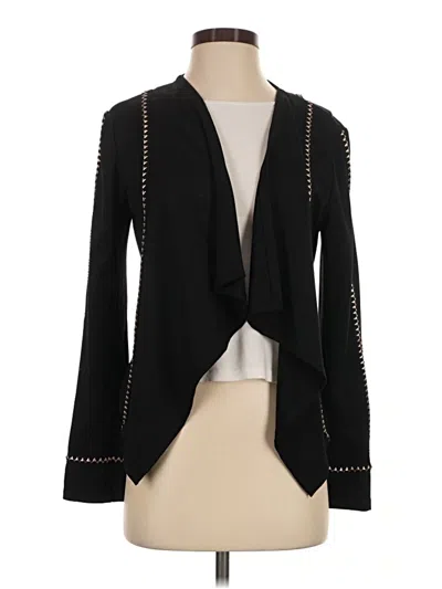 Pre-owned Ark & Co. Long Sleeve Top Black Plunge Neckline Tops