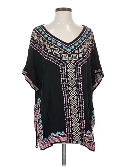 Pre-owned Ark & Co. Short Sleeve Blouse In Black