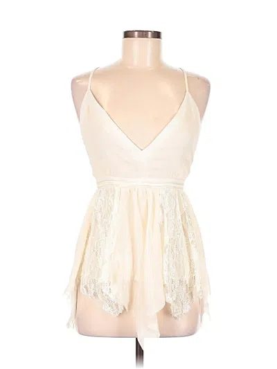Ark & Co. Sleeveless Top Ivory Halter Neckline Tops In Neutral