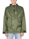Arkair Hooded High Neck Waterproof Jacket In Green