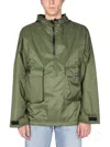 Arkair Hooded High Neck Waterproof Jacket In Green