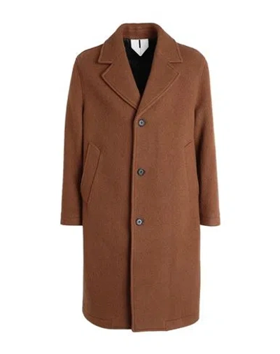 Arket Man Coat Camel Size 40 Wool, Polyamide In Beige
