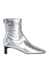 Arket Woman Ankle Boots Silver Size 11 Soft Leather In Silver