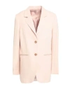Arket Woman Blazer Blush Size 8 Viscose, Linen In Pink