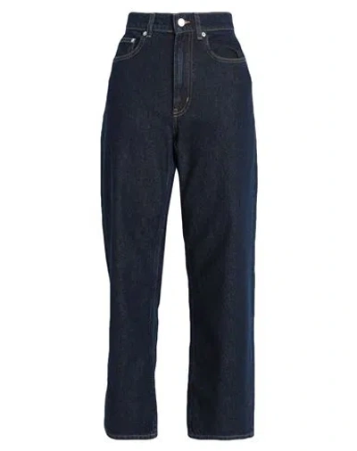 Arket Woman Jeans Blue Size 32 Organic Cotton, Recycled Cotton In Black