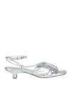 Arket Woman Sandals Silver Size 11 Soft Leather In Silver