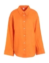 Arket Woman Shirt Orange Size 14 Linen In Orange