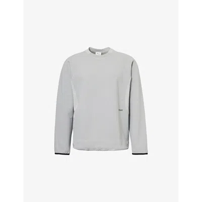 Arksen Labs Mens Clao Brand-print Relaxed-fit Recycled-polyester Blend Sweatshirt Ultimate Grey