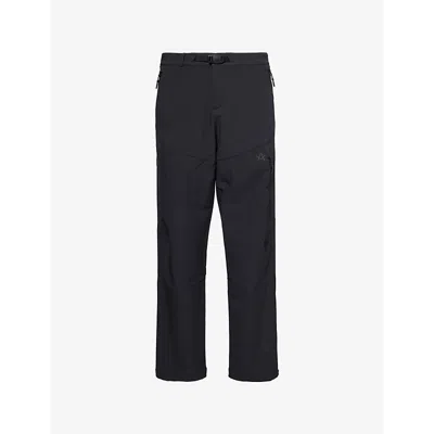 Arksen Labs Mens Polaris Logo-print Straight-leg Stretch-woven Trousers Black Sand