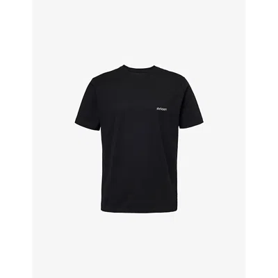 Arksen Labs Mens Selkie Brand-print Relaxed-fit Organic-cotton T-shirt Black