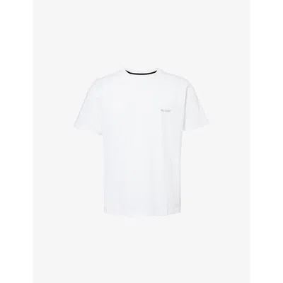 Arksen Labs Mens Selkie Brand-print Relaxed-fit Organic-cotton T-shirt White Xxl