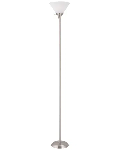 Arlec America Steel Torchiere Floor Lamp In Silver