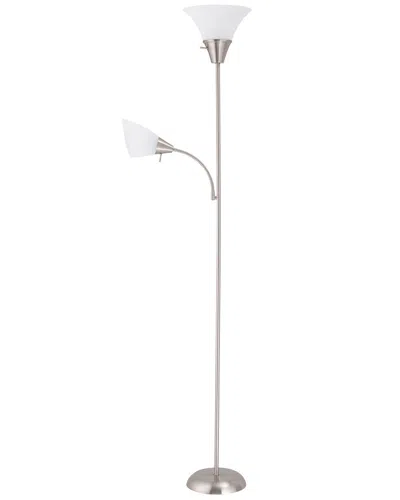 Arlec America Steel Torchiere Floor Lamp In Silver