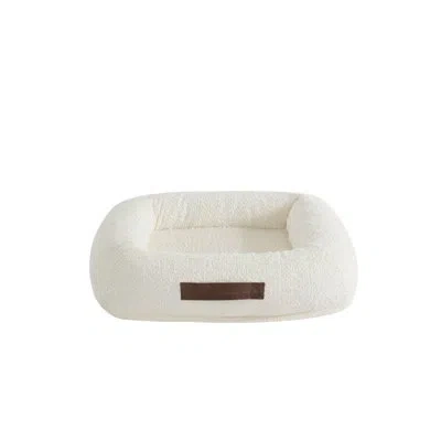 Arlee Home & Pet Bumper Box Memory Foam Pet Bed In Cream
