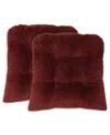 Arlee Home Fashions Delano Set Of Two Chair Pad Seat Cushions In Red