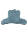 Shop Arlee Home Fashions Sutton Place Faux Rabbit Fur Backrest Pillow 33" X 18" In Canal Blue