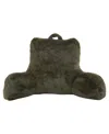Arlee Home Fashions Sutton Place Faux Rabbit Fur Backrest Pillow 33" X 18" In Chocolate