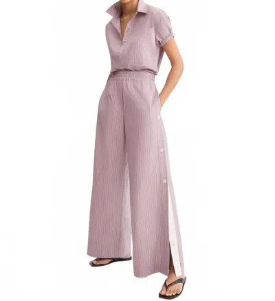 Arlo Mott Baxter Side Button Pants In Rose Stripe In Pink
