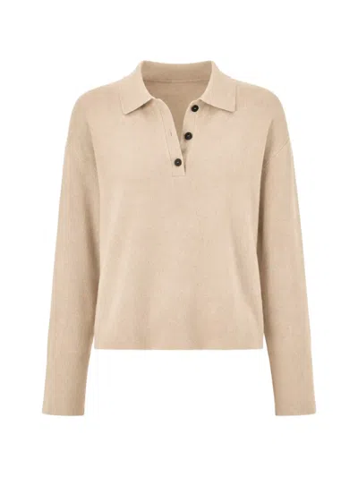 Arlo Mott Berry Polo-collar Sweater In Neutral