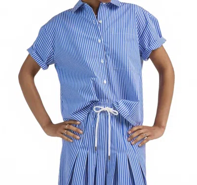 Arlo Mott Clark Split Back Top In Blue Stripe