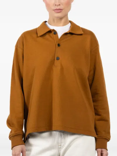 Arlo Mott Cotton Polo Top In Brown