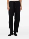 Arlo Mott Drawstring Cotton Trousers In Black