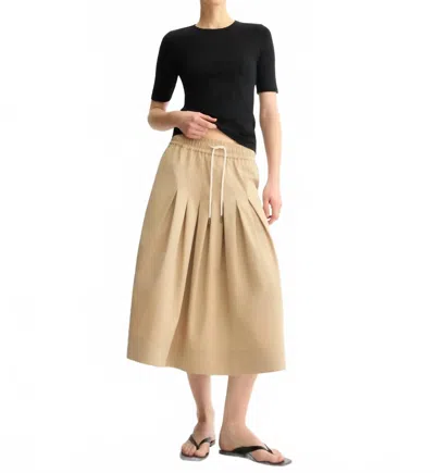 Arlo Mott Gates Full Midi Skirt In Khaki In Gold